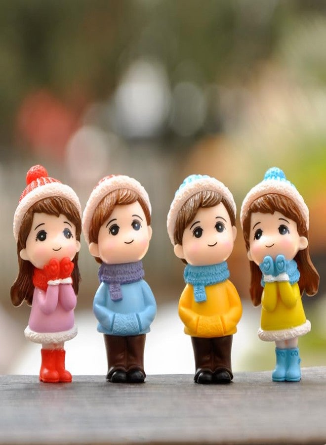 KTrading Winter Couple Doll Miniature Figurine | Romantic Boy & Girl Showpiece for Wedding Decor, Cake Decoration & Home Display | Size 5.5 x 2.5 cm | - Image 4